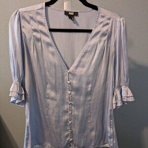 PAIGE Carinne Short Sleeve V-Neck Button Down Top